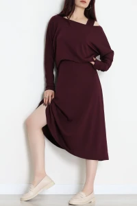 Modal Kumaş Bluzlu İkili Takım Mürdüm - 4179.1247.