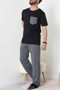 Kısa Kollu Erkek Pijama Takımı Siyah - 41985.1048.