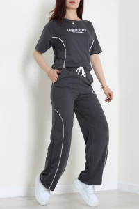 Biyeli Eşofman Takımı Füme - 52275.1005.