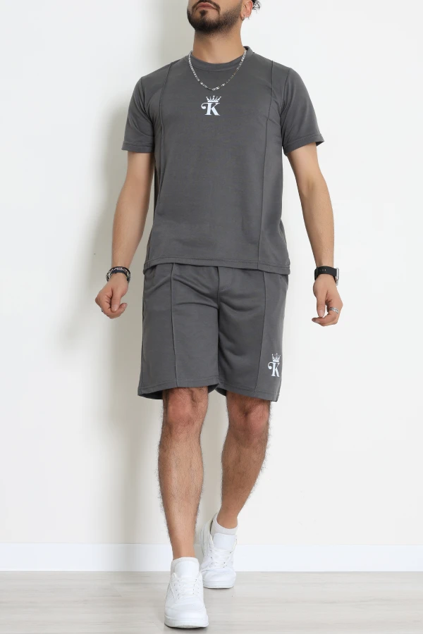 İki İplik Erkek Şortlu Takım Antrasit - 70965.1937.