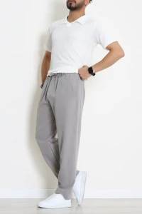 Dabıl Beli Lastikli Baggy Erkek Pantolon Gri - 71219.1937.
