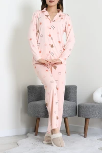 Milan Düğmeli Pijama Takımı Pembe - 7511.1287.