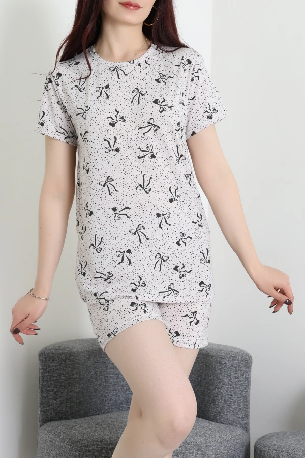 Modal Alt Üst Aynı Şortlu Pijama Takımı Vizonsiyah - 783.1287.