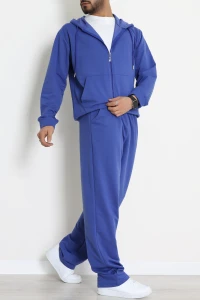 İki İplik Oversize Fermuarlı Erkek Takım Lacivert - 80272.1567.
