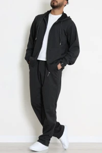 İki İplik Oversize Fermuarlı Erkek Takım Antrasit - 80272.1567.