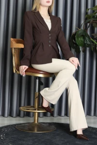 Poliviskon Blazer Ceket Kahve - 2209.1322.