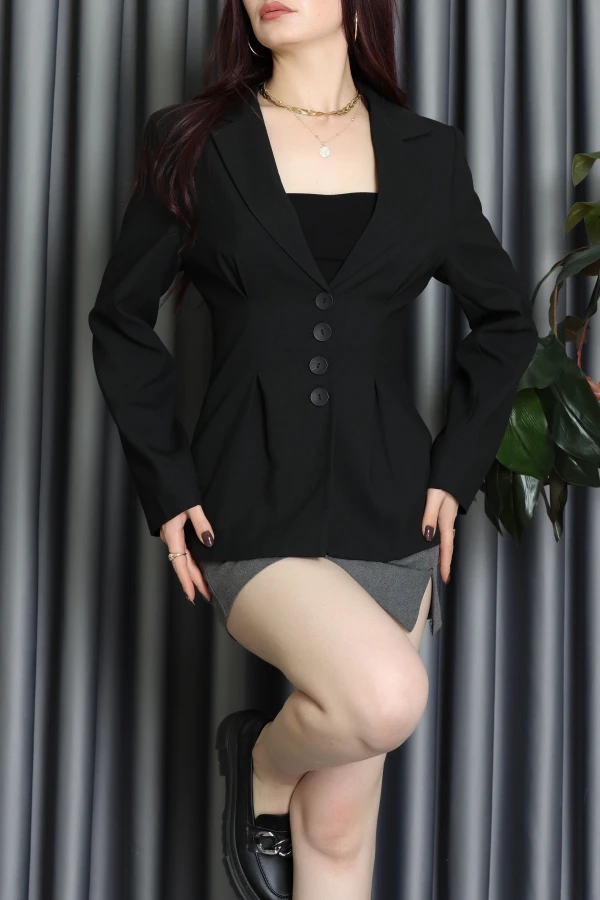 Poliviskon Blazer Ceket Siyah - 2209.1322.