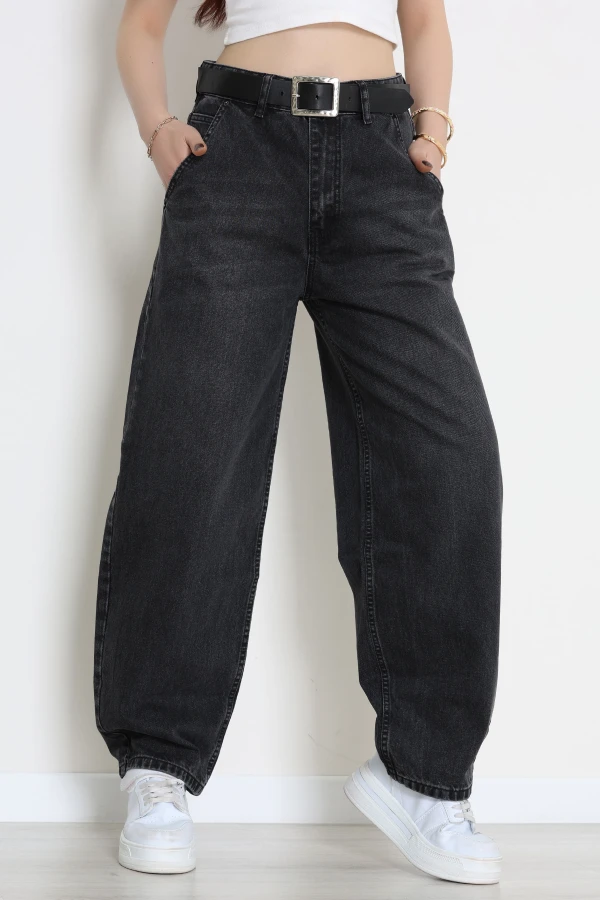 Kemerli Baggy Kot Pantolon Füme - 3171002.1968.