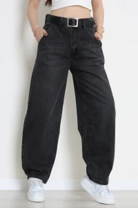Kemerli Baggy Kot Pantolon Füme - 3171002.1968.