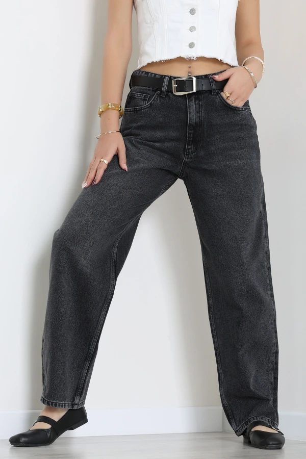 Kemerli Baggy Kot Pantolon Füme - 3182008.1968.