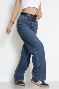 Kemerli Baggy Kot Pantolon Mavi - 3244049.1968.