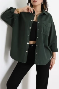 Tek Cepli Düğmeli Ceket Haki - 36571.2137.