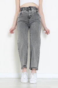 Bel Paça Püsküllü Palazzo Kot Pantolon Açıkfüme - 405108.2141.