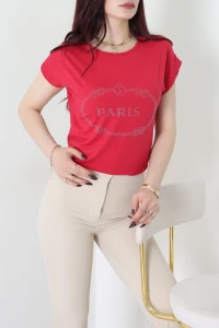 Paris İşlemeli Bluz Fuşya - 43985.599.