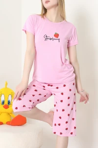 Milan Kapri Baskılı Pijama Takımı Pembe - 629.1287.