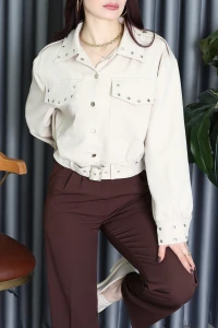 Zımba Detaylı Ceket Taş - 71307.2002.