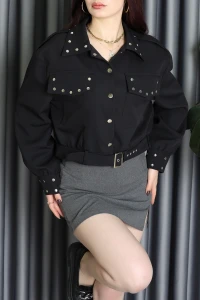 Zımba Detaylı Ceket Siyah - 71307.2002.