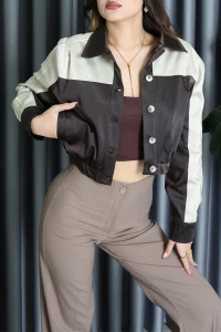 Şerit Detaylı Ceket Acıkahve - 71319.2002.