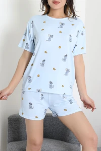 Alt Üst Aynı Şort Takım Mavigri - 793.1287.