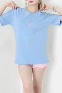 Suprem Nakışlı Oversize Tişört Bebemavi - 31879.1878.