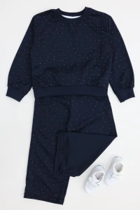 4-10 Yaş İki İplik Şardonsuz Çocuk Takım Lacivert - 55042.1776.