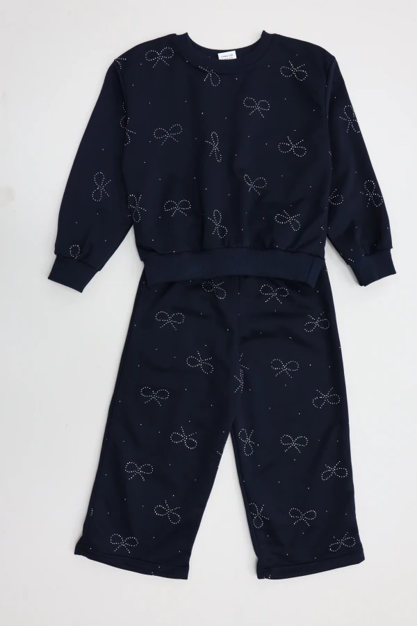 4-10 Yaş İki İplik Şardonsuz Çocuk Takım Lacivert - 55043.1776.