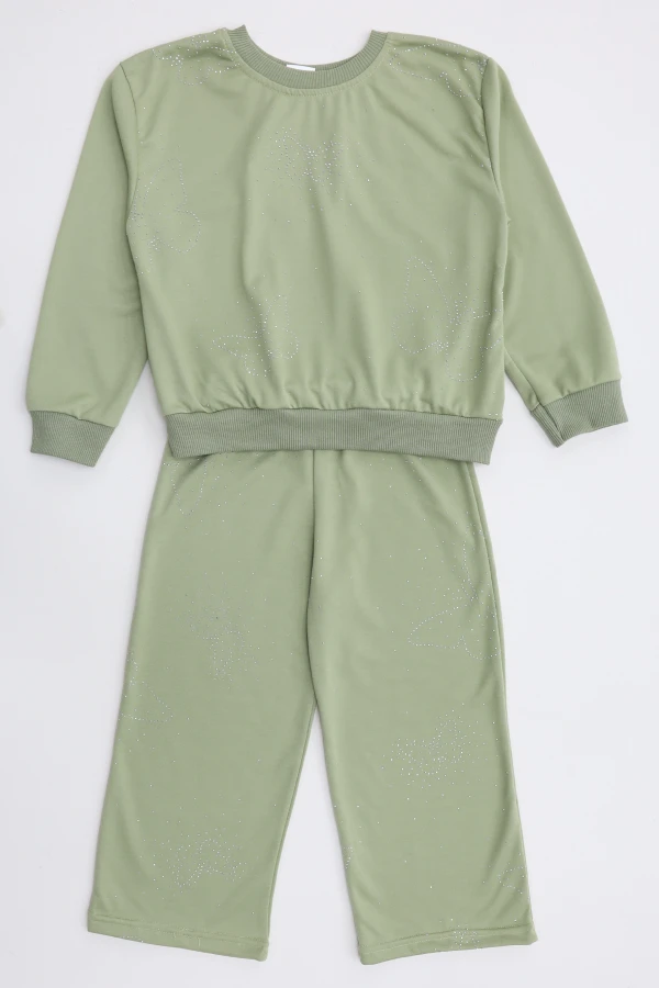 4-10 Yaş İki İplik Şardonsuz Çocuk Takım Haki - 55122.1776.