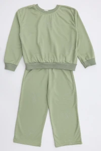 4-10 Yaş İki İplik Şardonsuz Çocuk Takım Haki - 55122.1776.