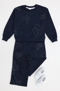 4-10 Yaş İki İplik Şardonsuz Çocuk Takım Lacivert - 55122.1776.