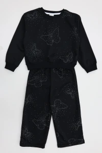 4-10 Yaş İki İplik Şardonsuz Çocuk Takım Siyah - 55122.1776.