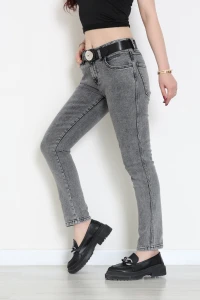 Kemerli Boyfirend Kot Pantolon Gri - 2281675.1968.