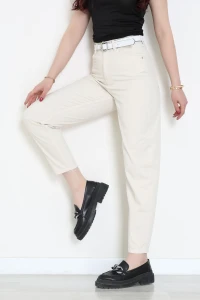 Kemerli Mom Kot Pantolon Bej - 3011931.1968.