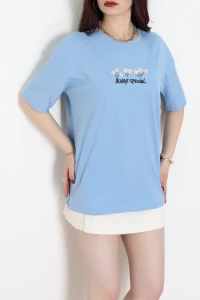 Suprem Nakışlı Oversize Tişört Bebemavi - 31880.1878.