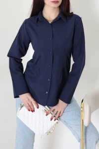 Beli Pensli Terikoton Gömlek Lacivert - 32431.1949.