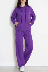 2 İplik Baskılı Eşofman Takımı Mor - 31320.1878.