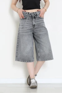 İp Kemerli Kot Şort Gray - 3234006.1968.