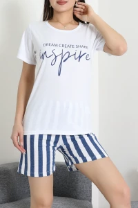 Süprem Baskılı Pijama Takım Lacibeyaz - 50775.1773.