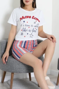 Süprem Baskılı Pijama Takım Beyazlaci - 50775.1773.