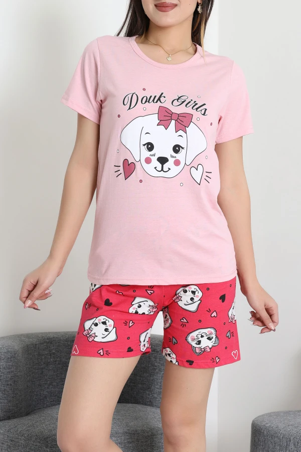 Süprem Baskılı Pijama Takım Pembefuşya - 50775.1773.