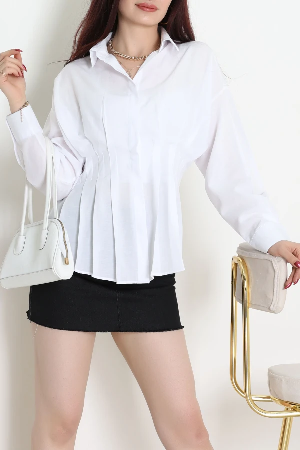 Bel Pensli Gömlek  Beyaz - 71142.1402.