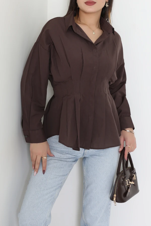 Bel Pensli Gömlek  Kahve - 71142.1402.