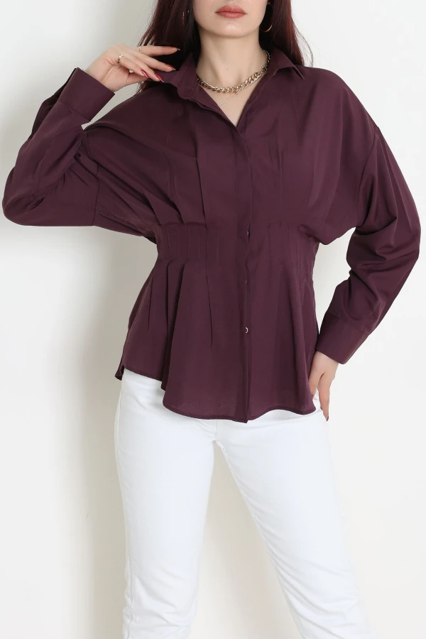 Bel Pensli Gömlek  Mürdüm - 71142.1402.