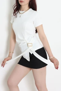 Toka Detay Modal Bluz Ekru - 71175.2023.