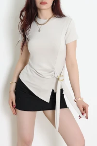 Toka Detay Modal Bluz Taş - 71175.2023.