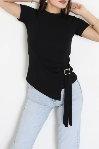 Toka Detay Modal Bluz Siyah - 71175.2023.