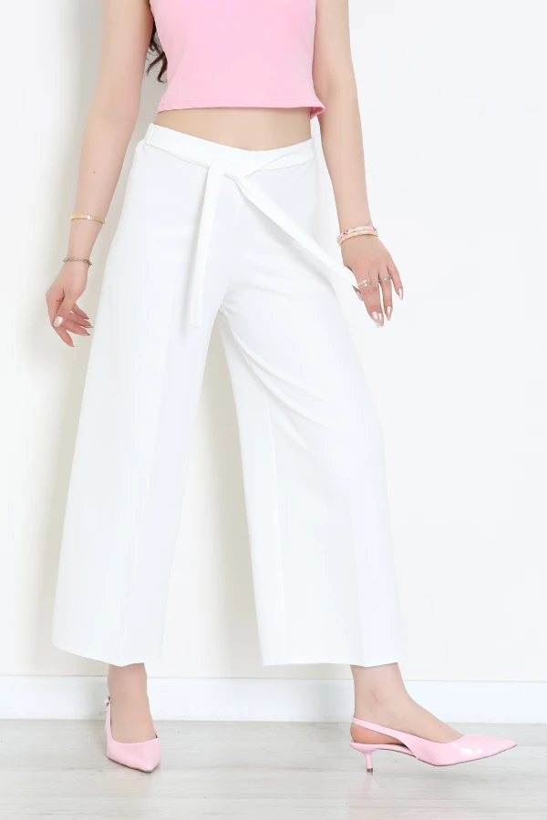 Dabıl Bol Kalıp Pantolon Beyaz - 20169.1884.