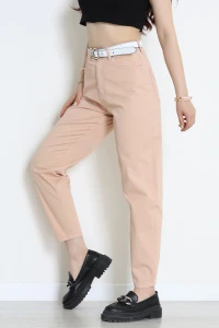 Kemerli Mom Kot Pantolon Somon - 3011931.1968.