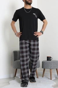 Kısa Kollu Erkek Pijama Takımı Siyahekose - 41985.1048.