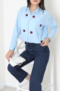 Nakış Detaylı Terıkoton Gömlek Bebemavi - 43961.2111.