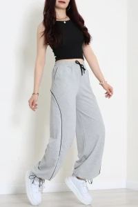 Paça Stoperli 2 İplik Eşofman Altı Gri - 50058.1857.